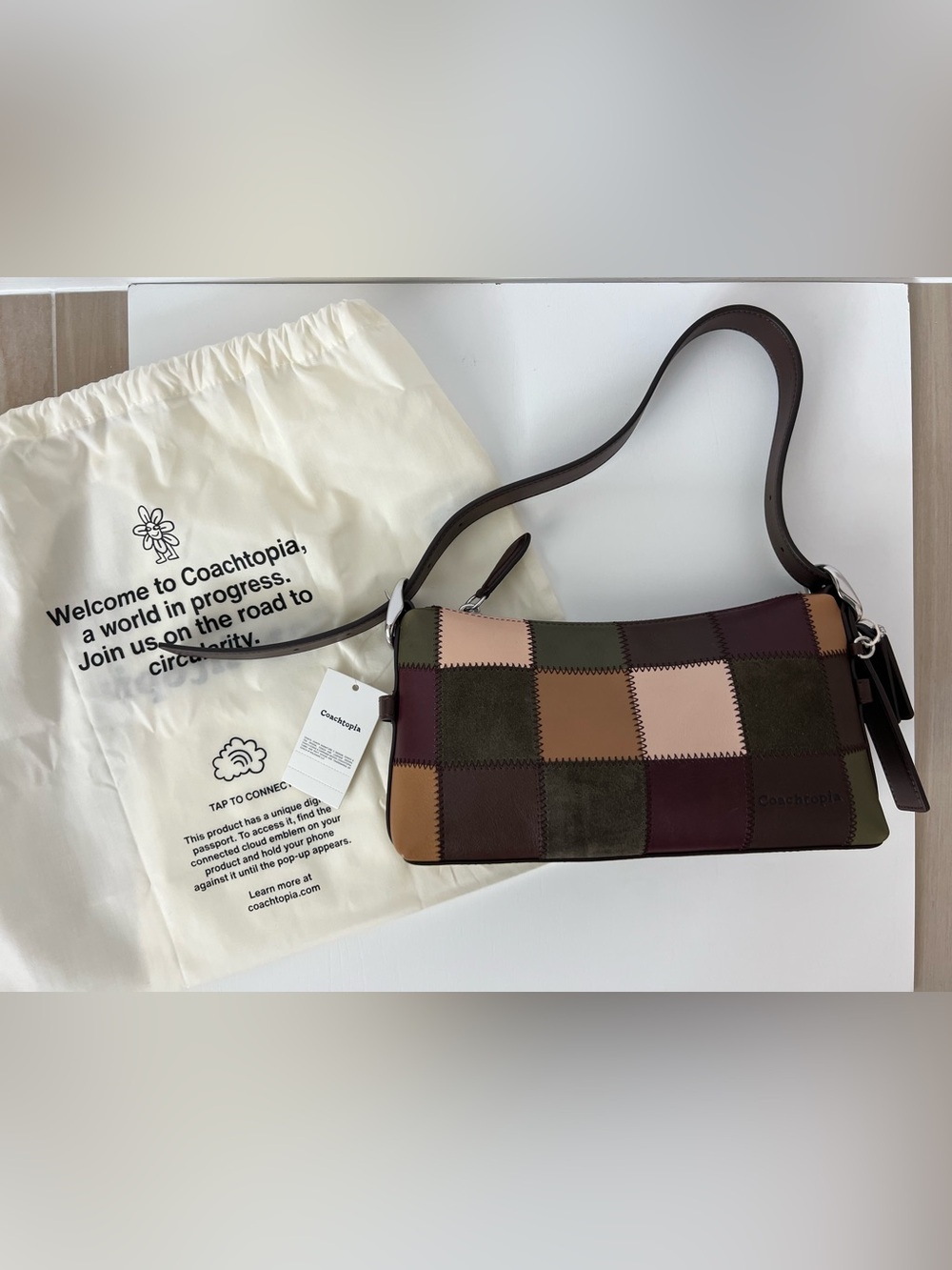 NWT Coach Coachtopia Alter Ego Small Slouchy Shoulder Bag in Maple/Olive CFG00